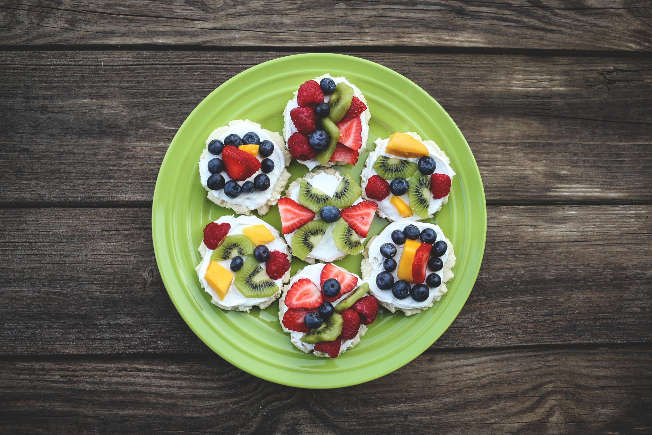 Mini Fruit Pizzas with Colorful Fresh Fruit