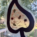 Fall Leaf Glitter Sun Catcher Craft