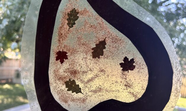 Fall Leaf Glitter Sun Catcher Craft