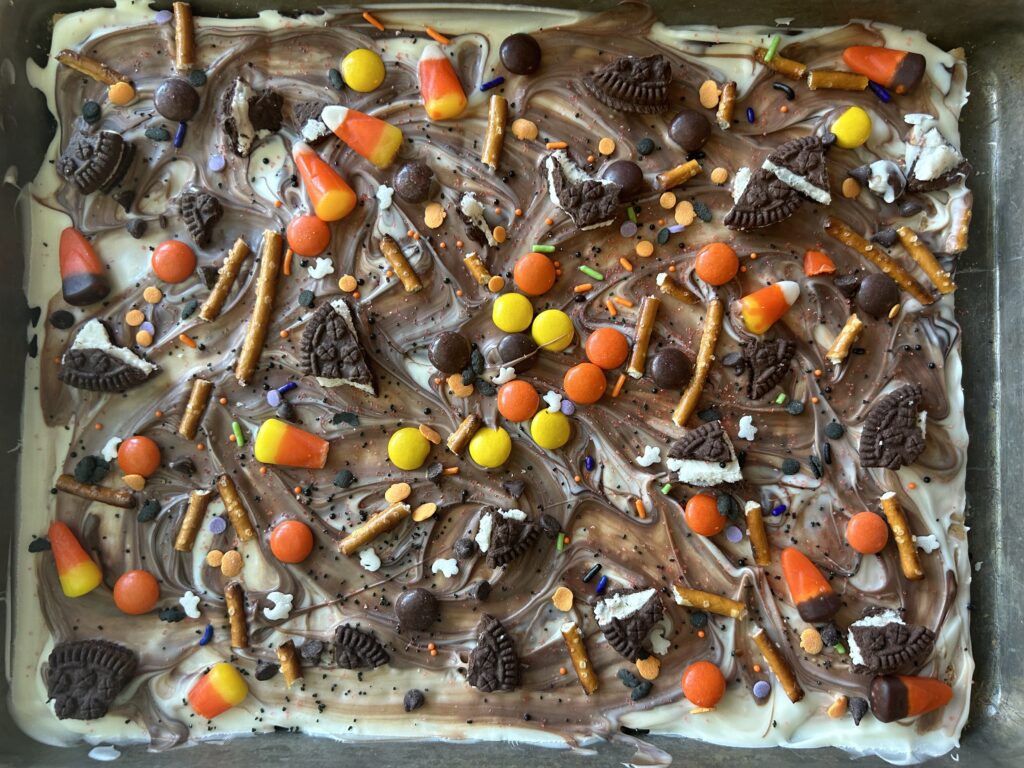 Halloween bark finished