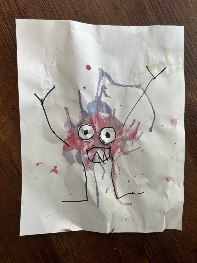 Monster Craft with red watercolor