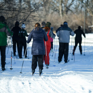 Winter Class teaching skiing