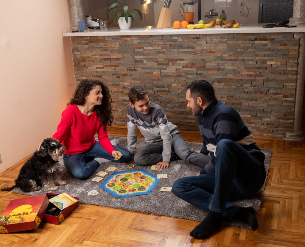 Family Playing a Board Game