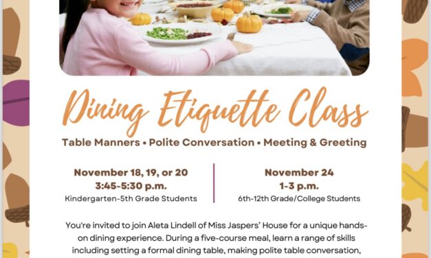 Dining Etiquette Classes at Miss Jaspers’ House