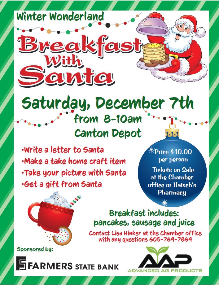 Canton South Dakota Santa Breakfast