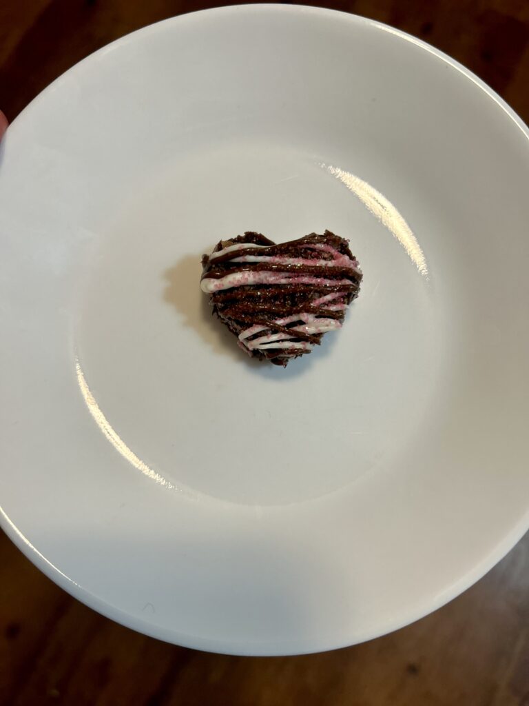 Valentine Brownie bite without powered sugar