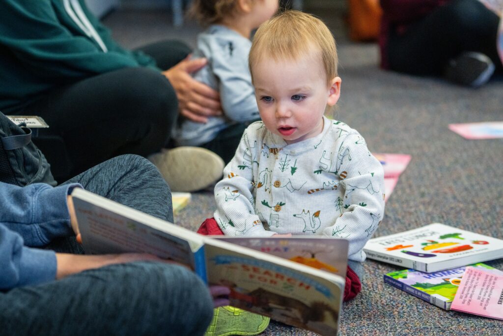 Baby at library storytime