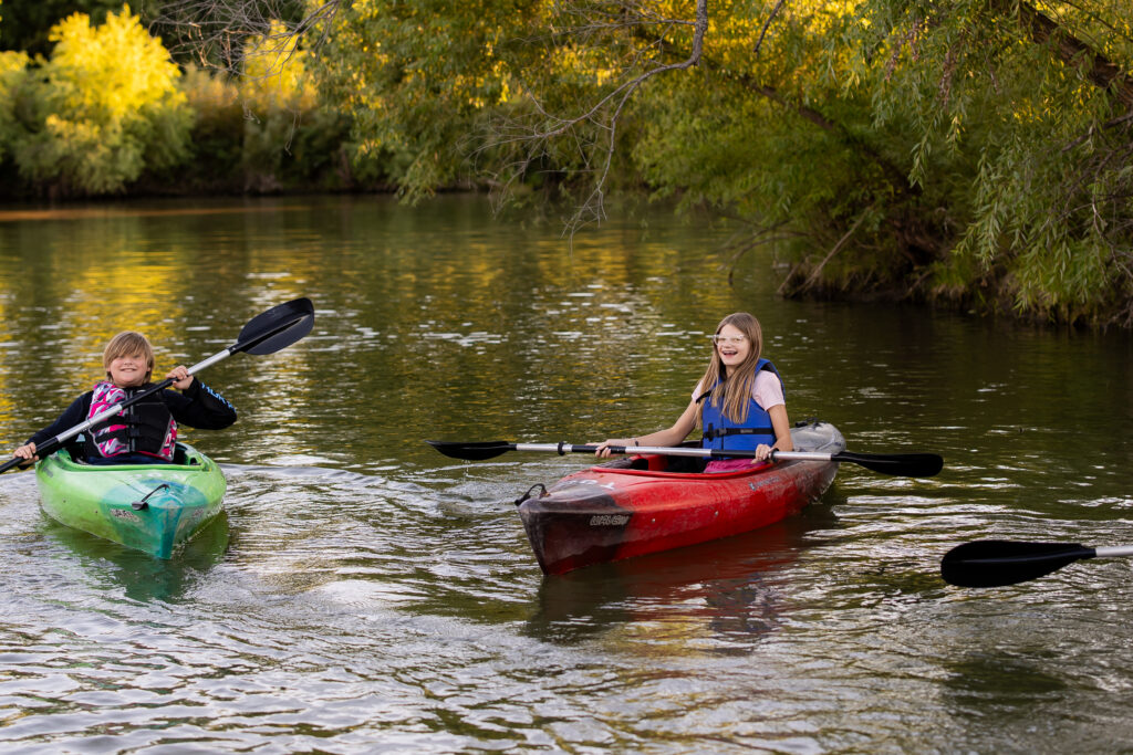 Kayaks at the Outdoor Campus 