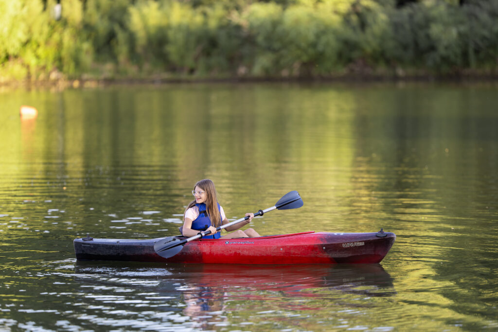 Girl in a Kayak at the Outdoor Campus
