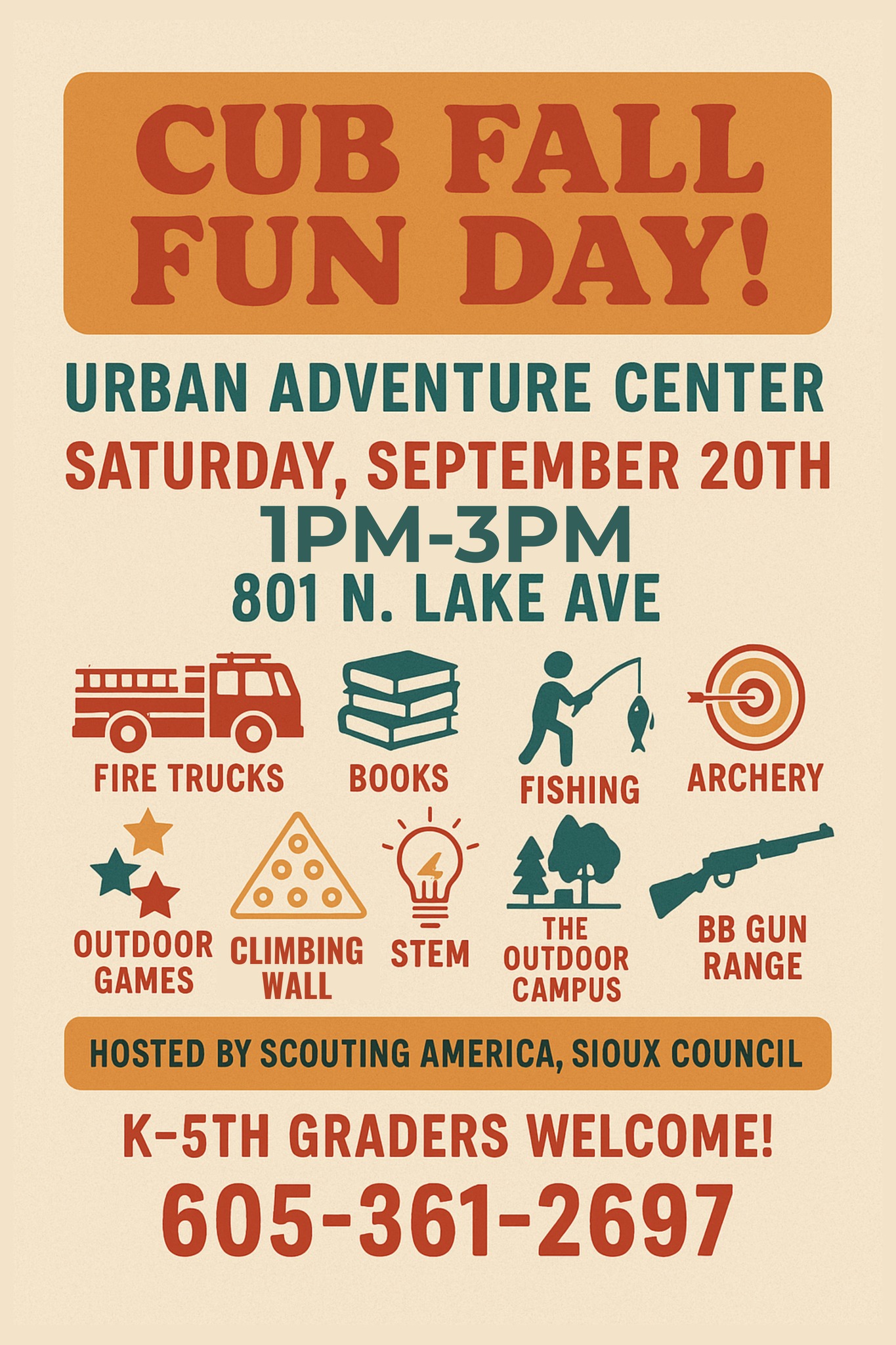 Cub Fall Fun Day at Urban Adventure Center