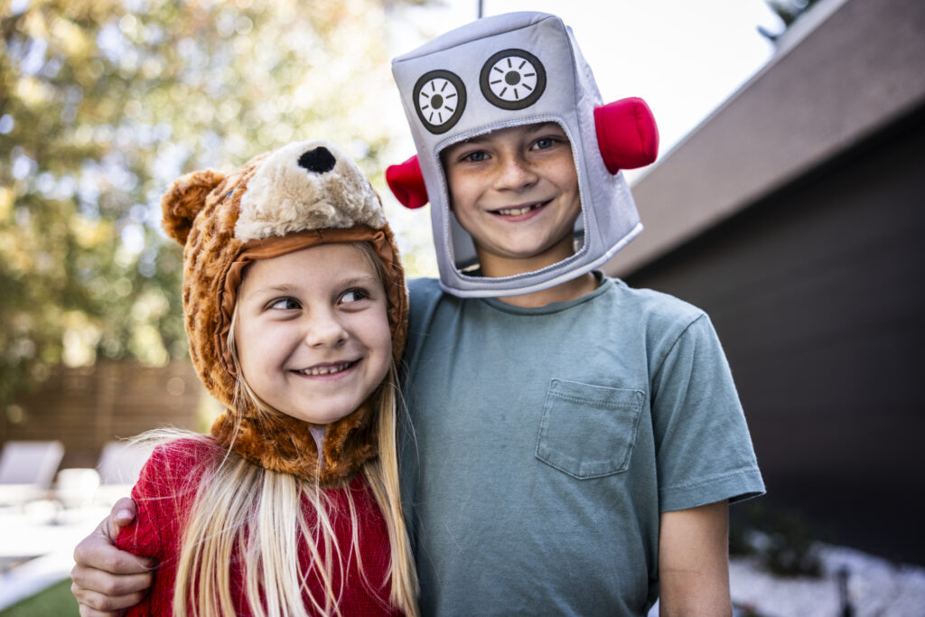 Kids dressed up for Halloween